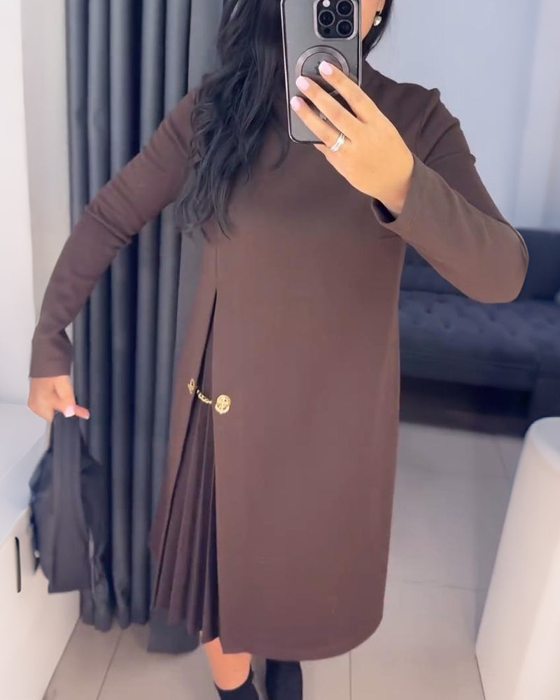 Elegantes Kleid mit gemustertem Patchwork