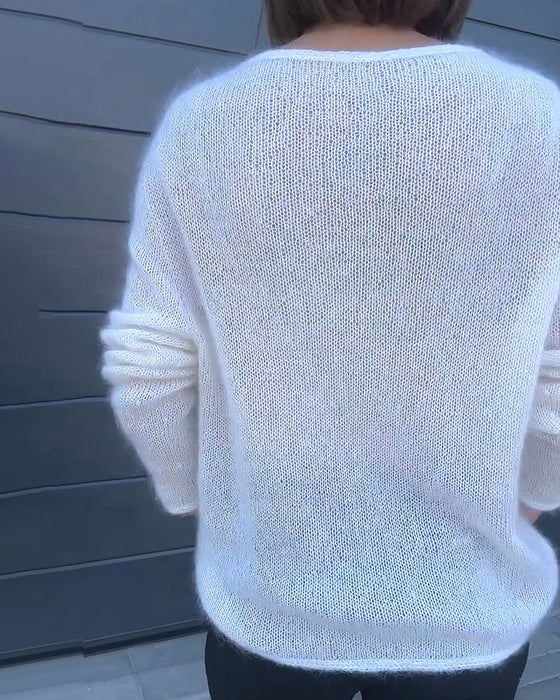 Pullover Rundhals Einfarbig Locker
