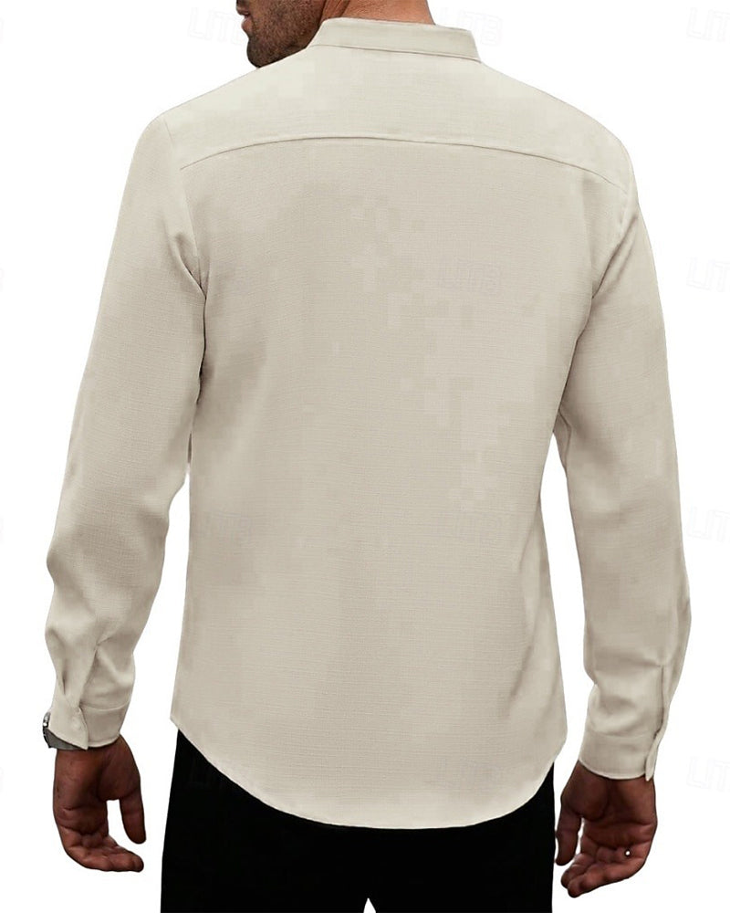 Herren Hemd Mode Mini-Mandarin-Kragen