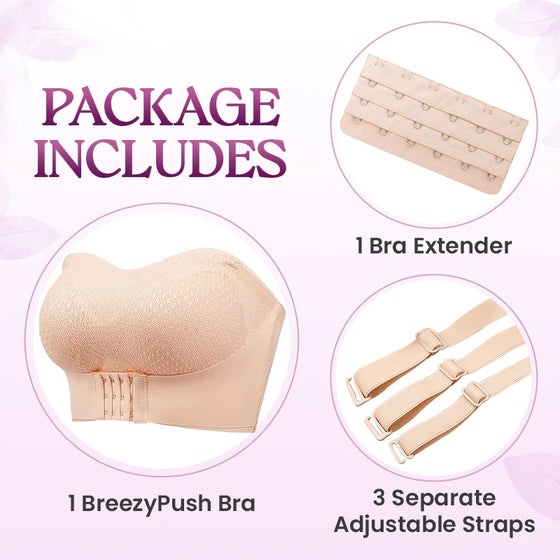 Rutschfester Bequemer Strapless Push-Up BH Mit Vorderer Schnalle