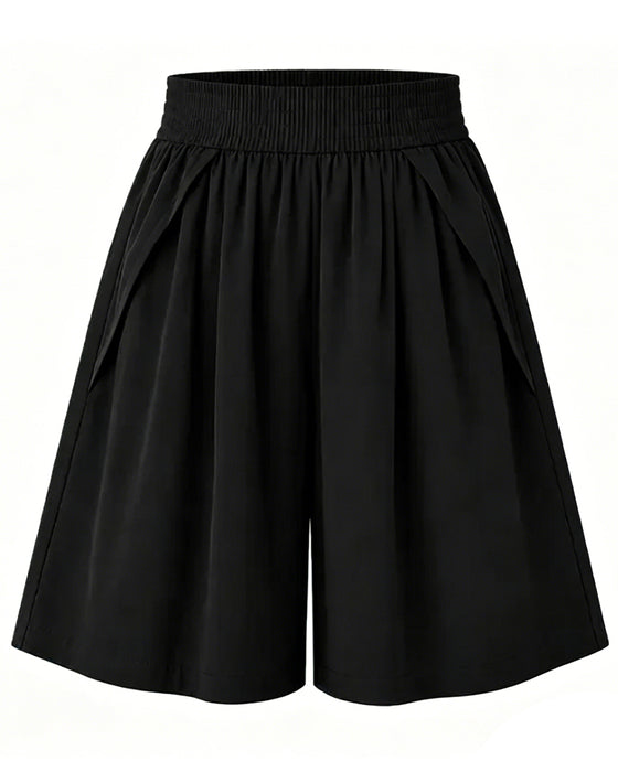 Shorts Gummibund Weites Bein