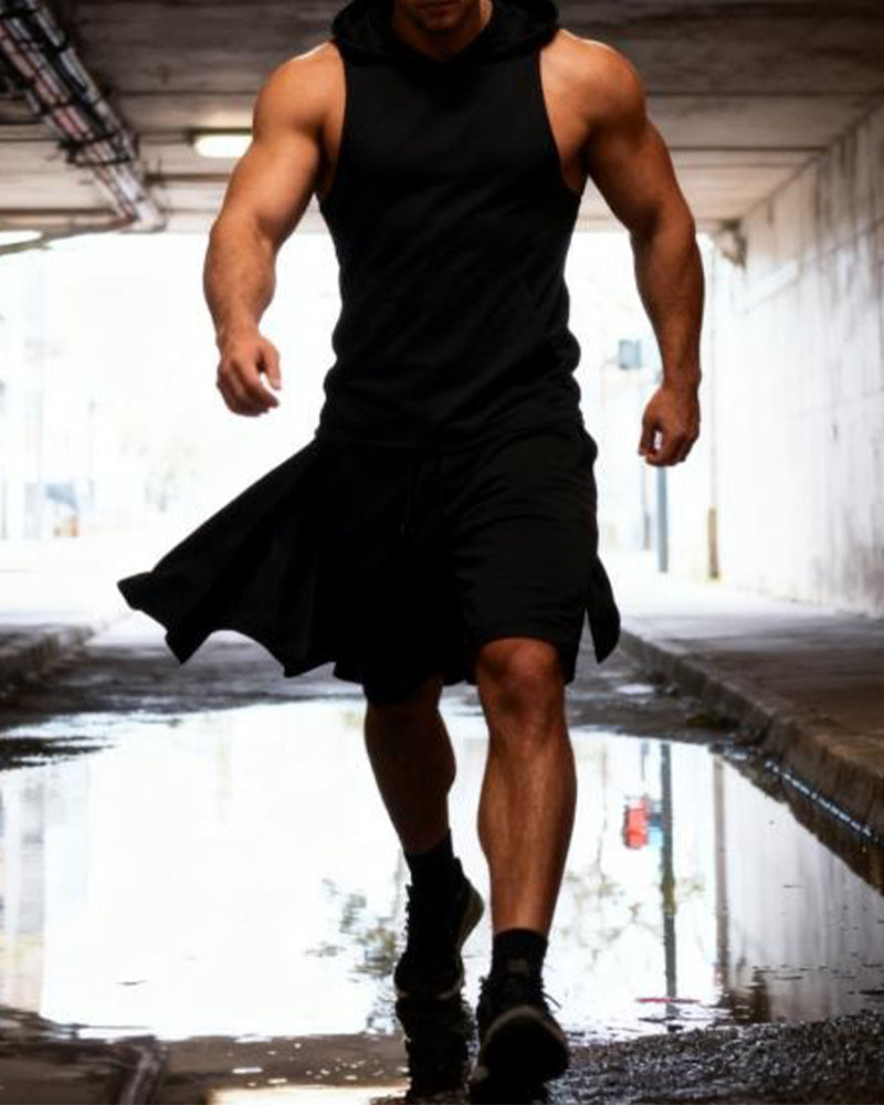 Tank Top Herren Kapuze Tasche