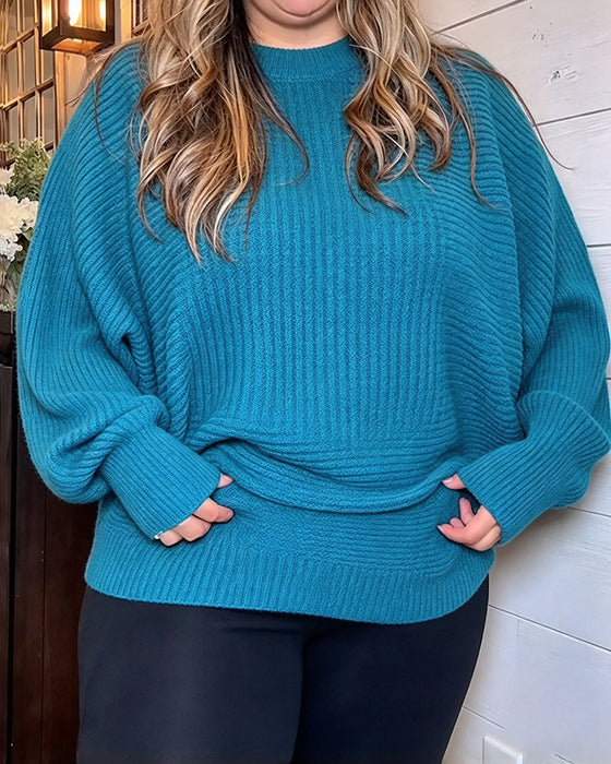 Pullover Stilvoll Fledermausärmel