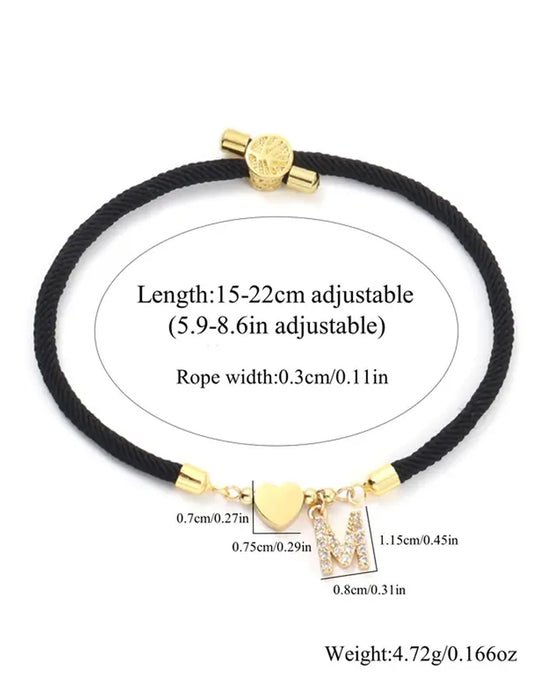 Initial Herz Charm Link Modisch Armband