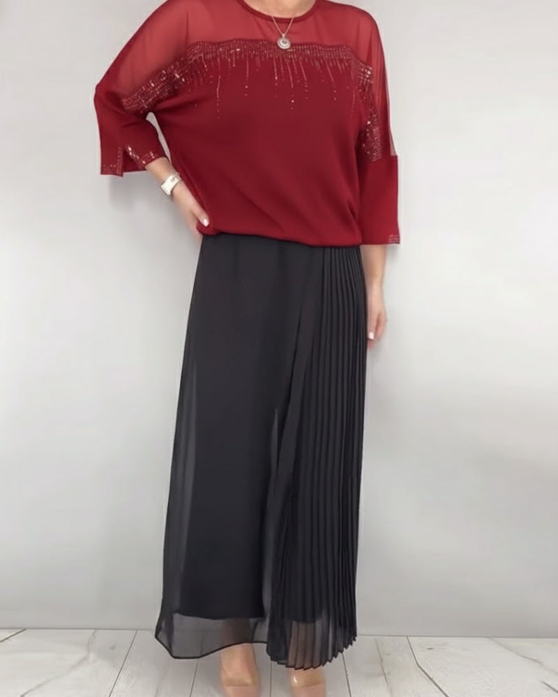 Bluse Netz Zusammengefügt Locker