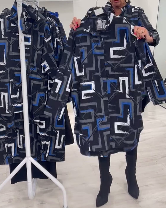 Hemd mit geometrischem print und revers