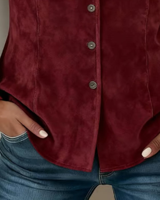 modisches Hemd mit Quasten, einfarbig