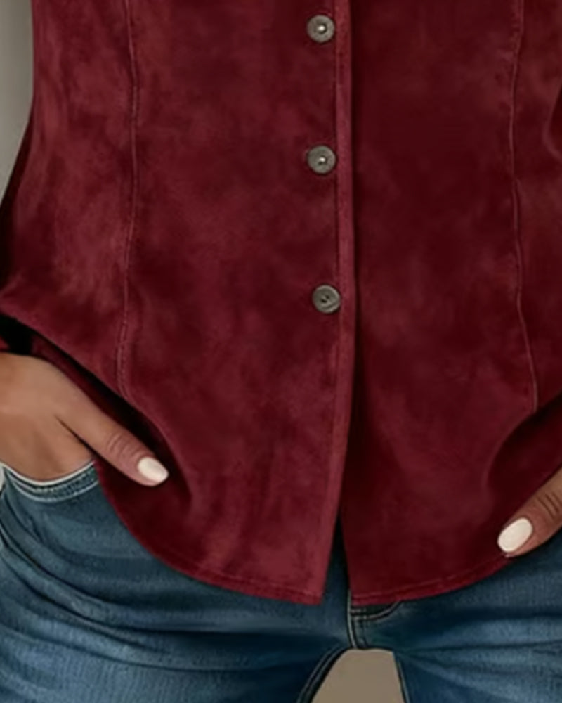 modisches Hemd mit Quasten, einfarbig