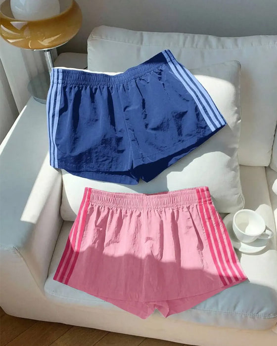 Shorts Gestreifte Kontrastierende Bahn