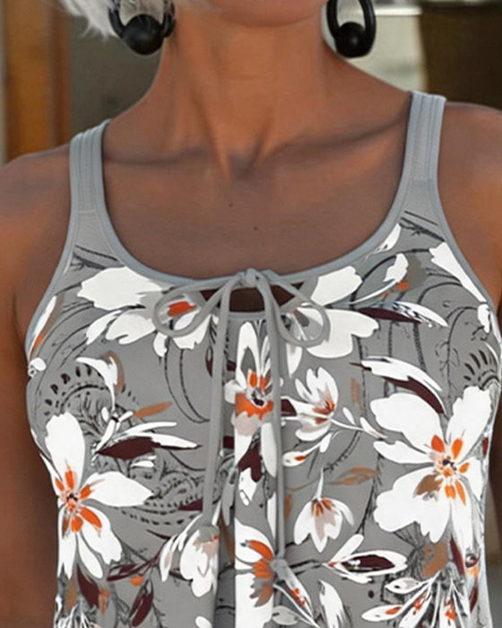 Tankini Groß Blumig Krawatte
