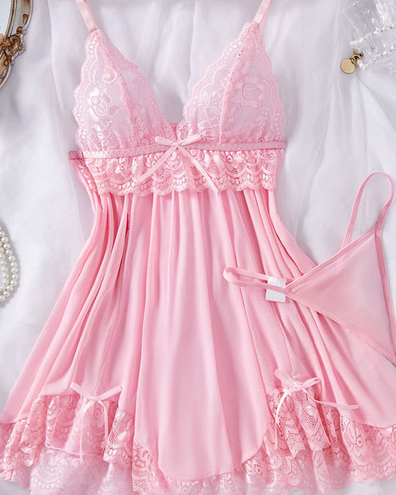Set Spitze Sheer Schlaf Kleid