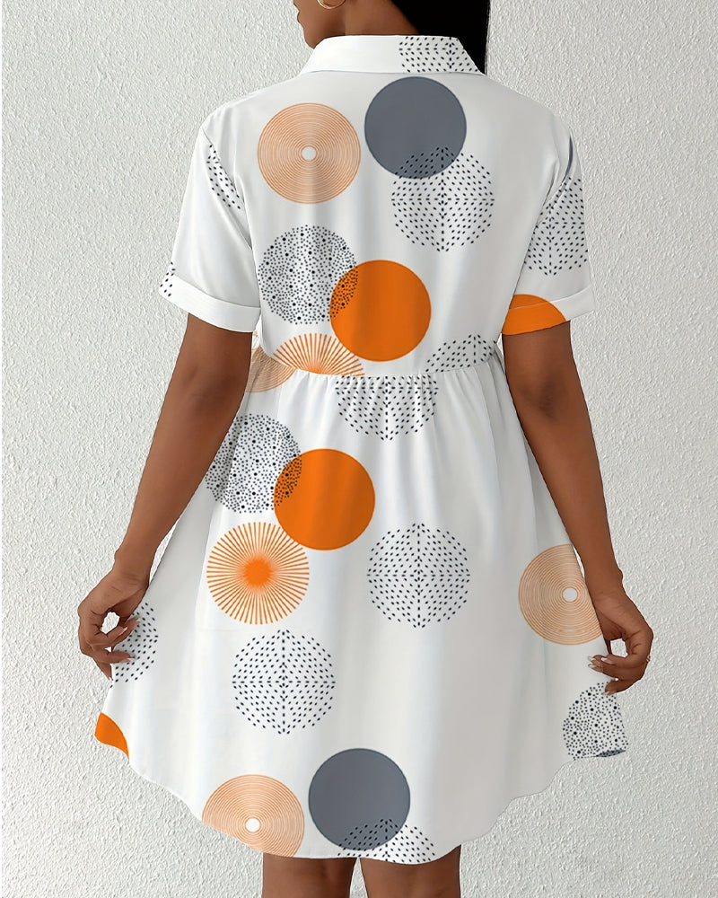 Kleid Polka Dot Druck Hemd