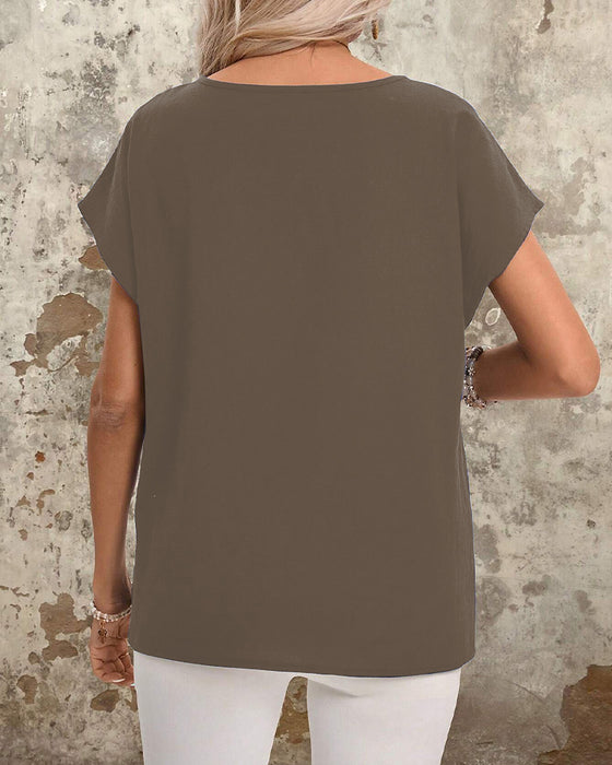 T-Shirt geometrischer Druck gestreift