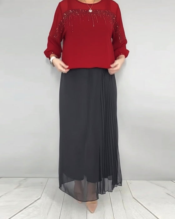 Bluse Netz Zusammengefügt Locker