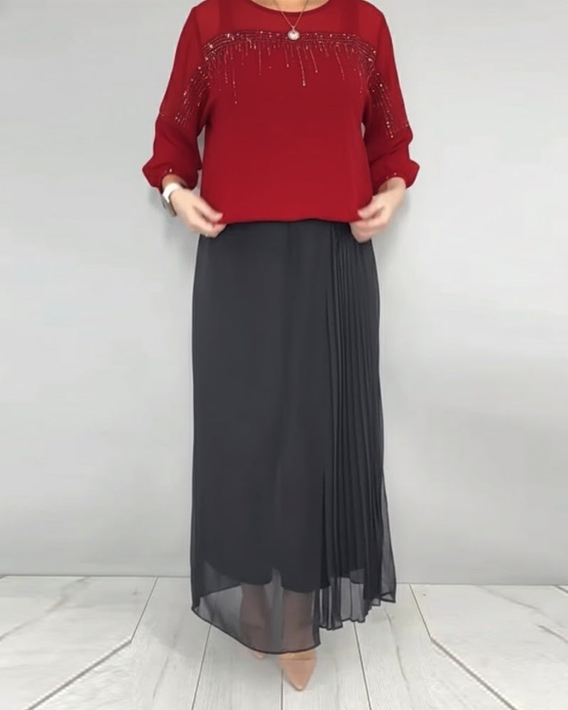 Bluse Netz Zusammengefügt Locker