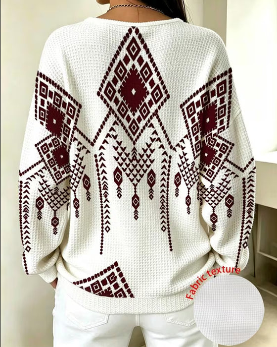 Sweatshirt Bohemian Print Lässig