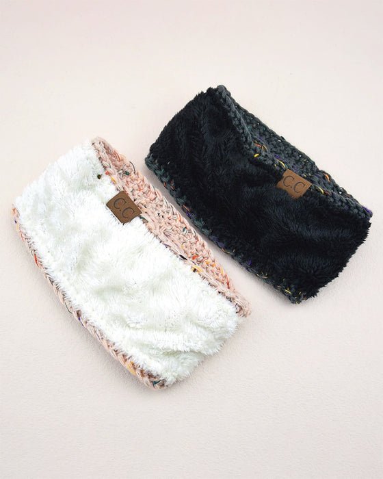 Fleece Gestricktes Stirnband Für Herbst Und Winter