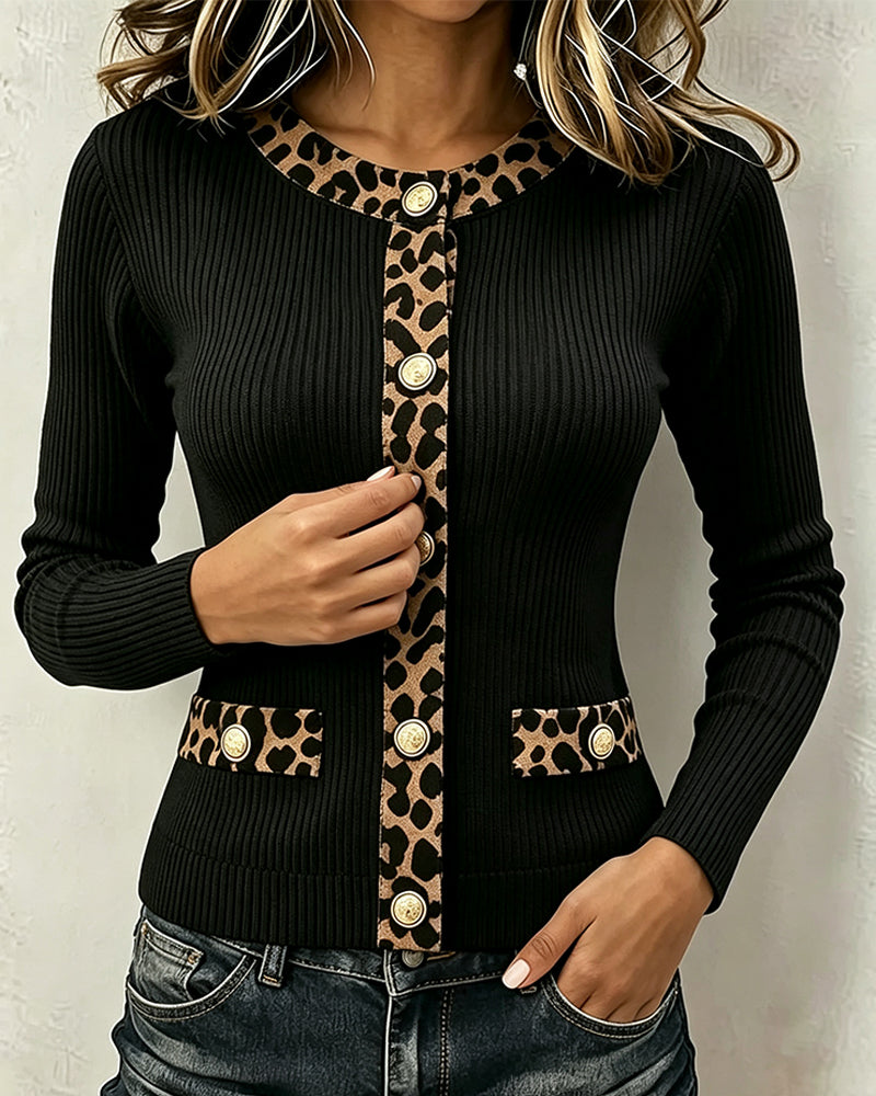 Oberteil Leopard Patchwork Mode