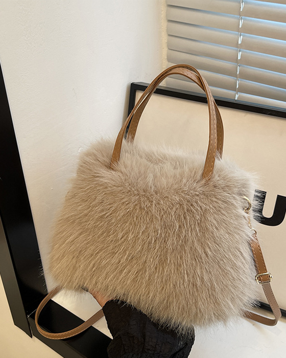Modische Plüsch-Schultertasche