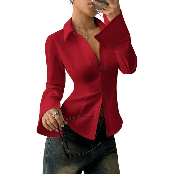 Damen Eleganter Slim-Fit Hemd