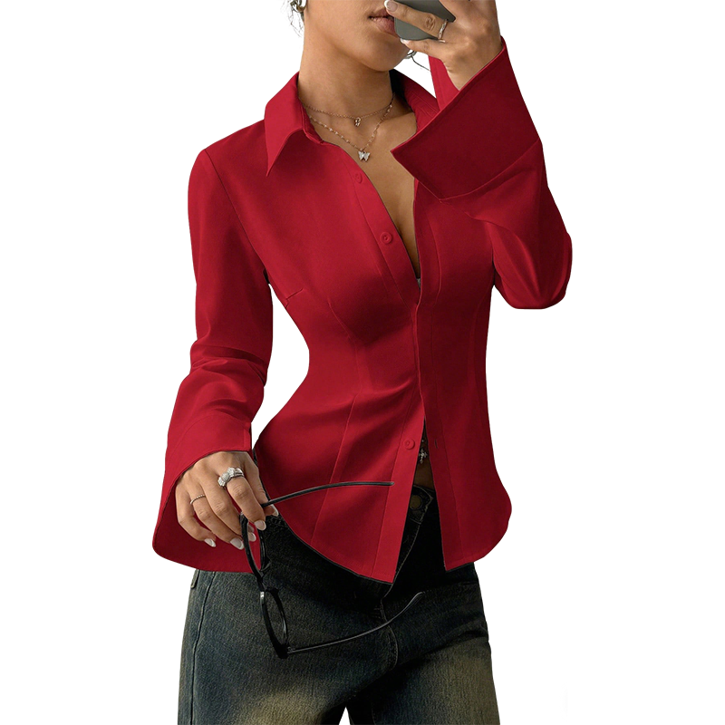 Damen Eleganter Slim-Fit Hemd