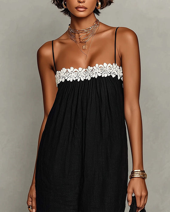 Kleid Kontrastfarbe Gerade Maxi
