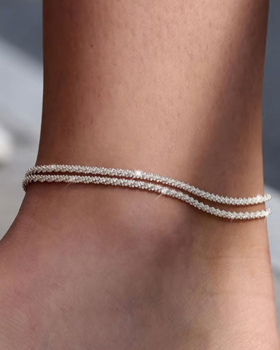 🏖️ Fußkettchen Damen Kc Gold & Sterling Silber