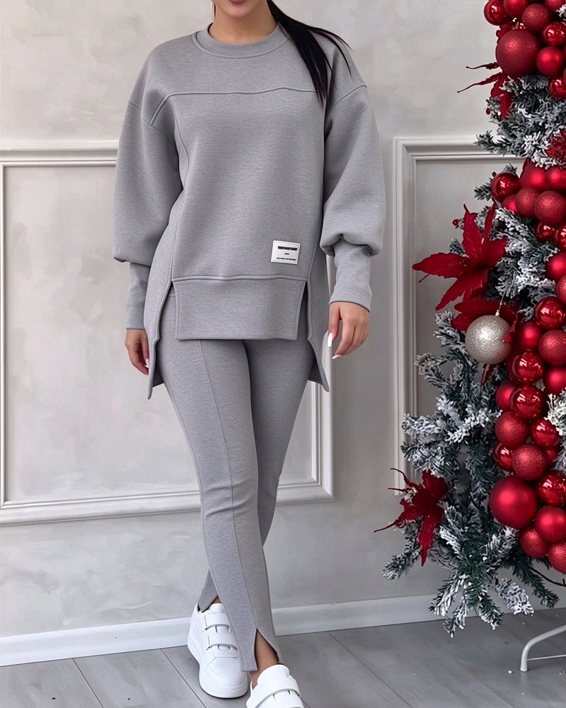 Set Bedruckt Sweatshirt Und Jogginghose