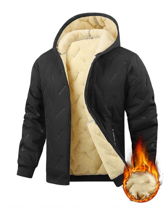 Mantel Mit Kapuze Fleece Gefüttert