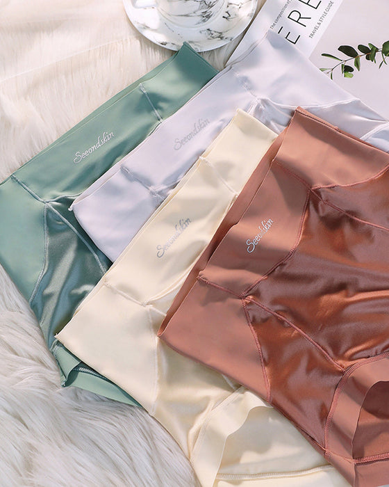 Damen hohe Taille Eisseide Satin nahtlose sexy Slip mit Po-Lift und Bauchkontrolle