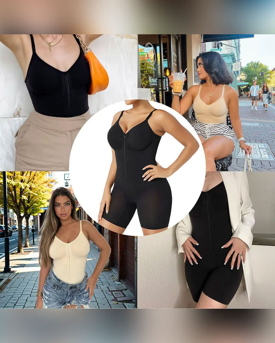 Shapewear für Damen Bauchkontrolle Bodysuit Reißverschluss Komfort Ultra Stretch Stoff