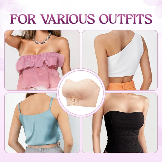 Rutschfester Bequemer Strapless Push-Up BH Mit Vorderer Schnalle