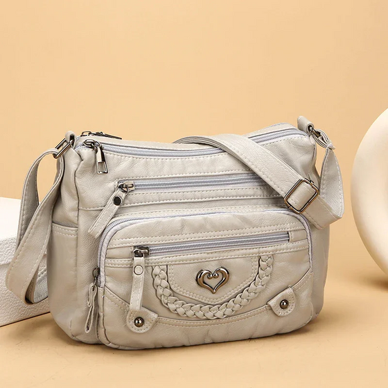Damen Weiche PU Leder Multi-Tasche Crossbody Tasche