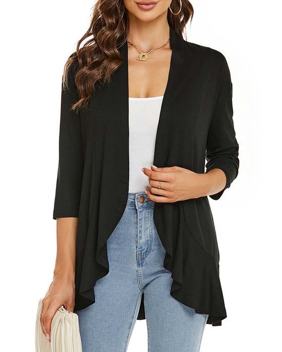 Damen Cardigan Lässig Leichtgewicht Offene Vorderseite