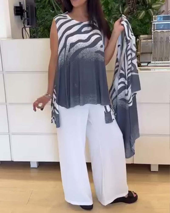 Tanktop Ärmellos Zebra Druck