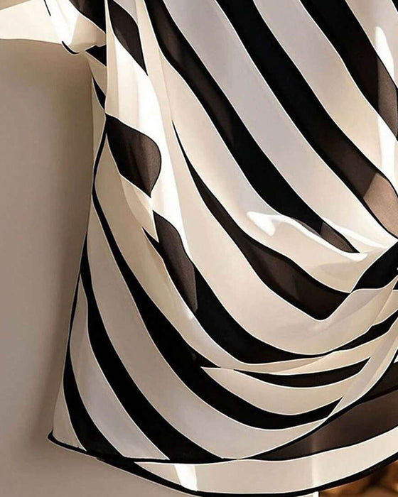 Bluse Gestreift Krawatte Elegant