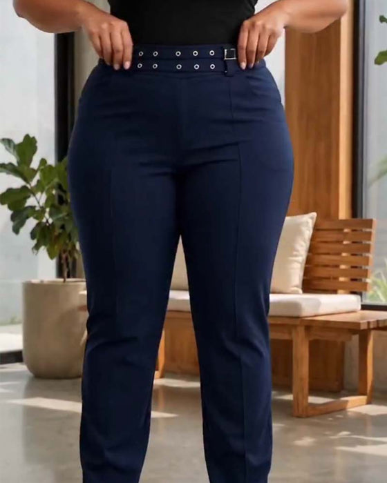 Hose Stilvoll Hohe Taille Slim Fit Lang