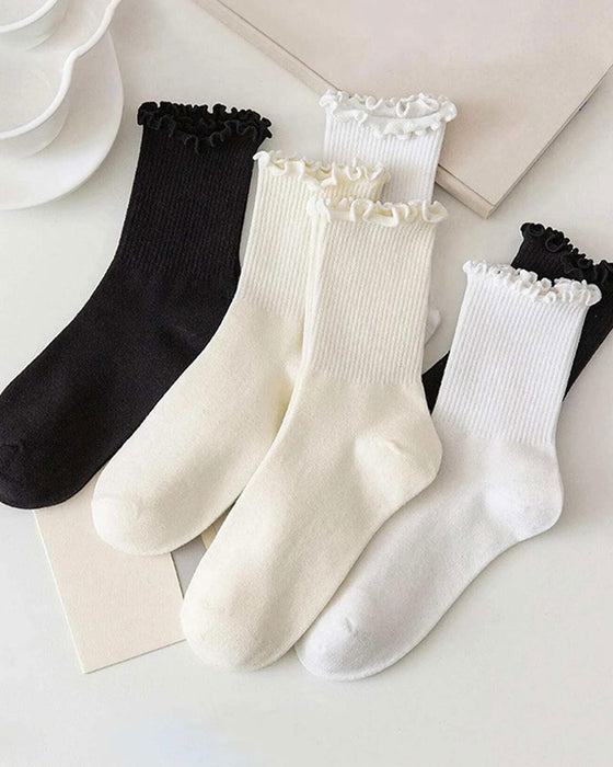 Socken Damen Rüsche Kante (6 Paare)
