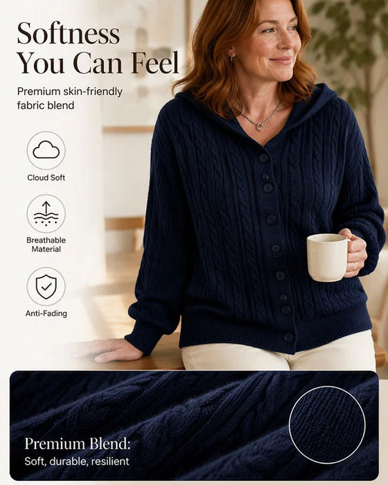 Cardigan Mit Kapuze Offen Vorne Gestrickt