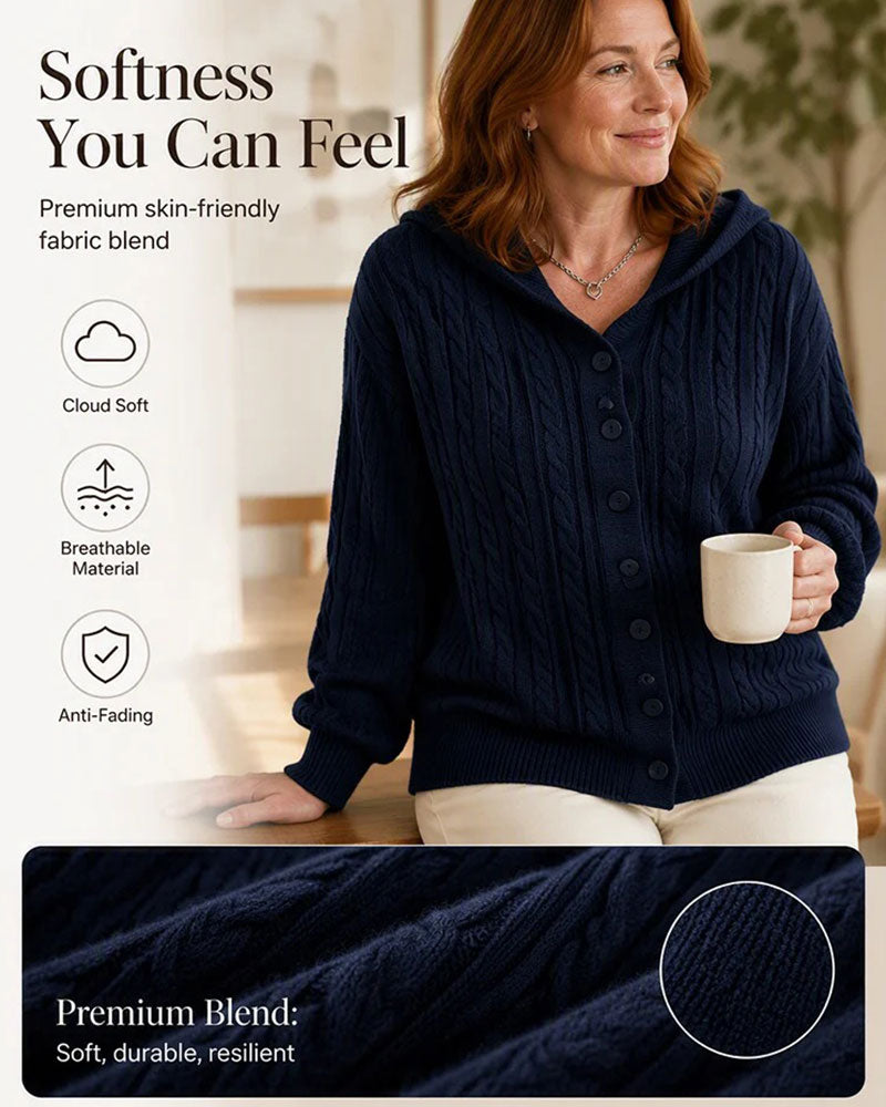 Cardigan Mit Kapuze Offen Vorne Gestrickt