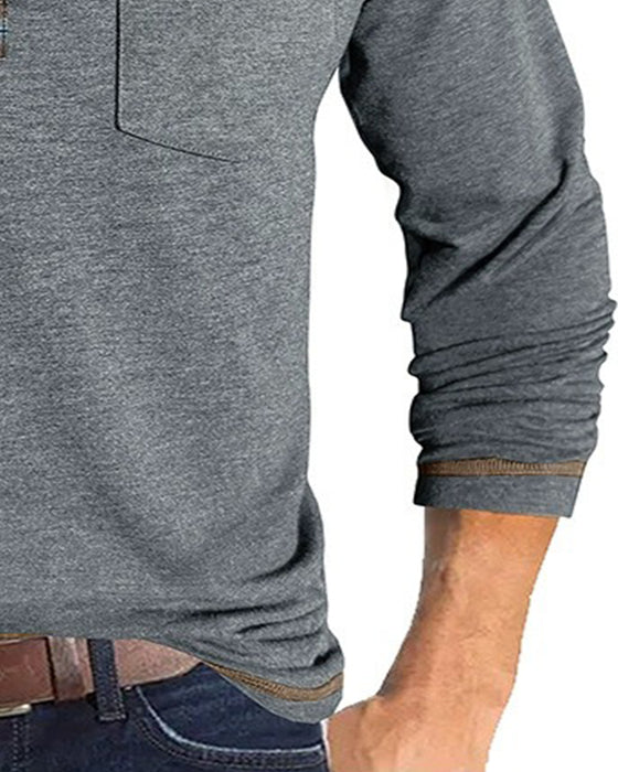 Bluse Herren Knopf Revers Polo