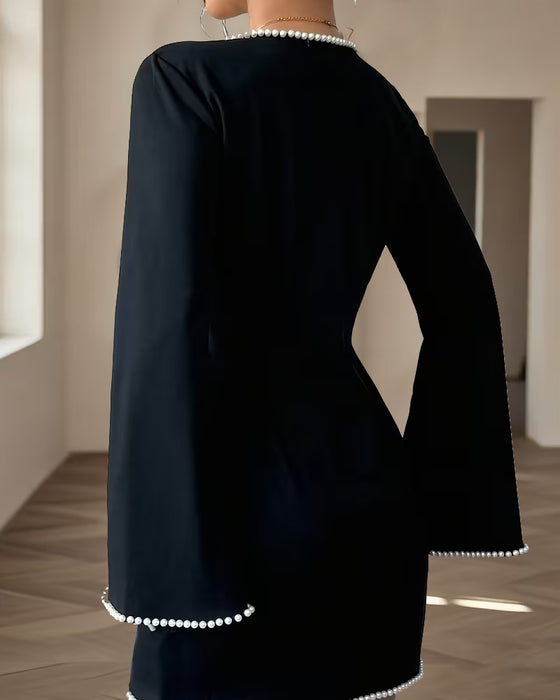 Kleid Stilvoll Langarm Gerade