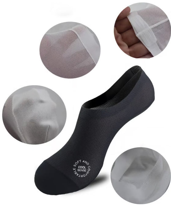 Ultradünne Linersocken rutschfest aus gekämmter Baumwolle, unsichtbare Socken