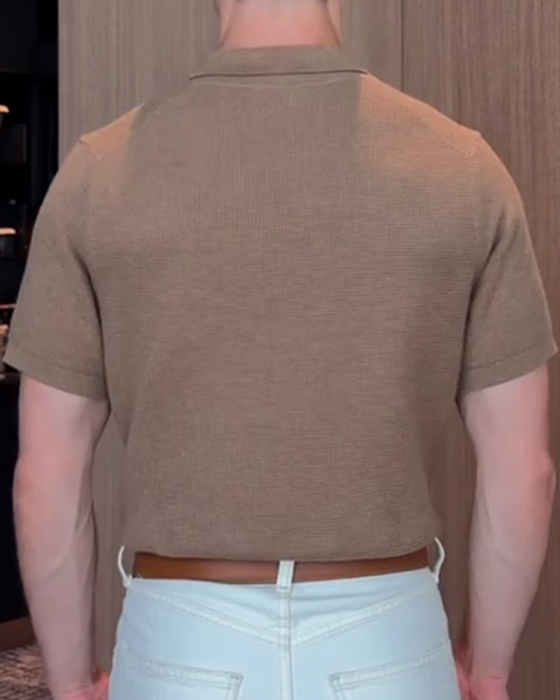 Herren-T-Shirt Mit Weiter Passform Und Lässigem Polokragen