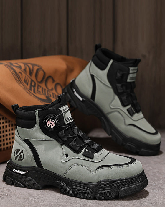 Schuhe Herren Outdoor Drehverschluss Arbeit 🔄👞 – Wasserdicht 💦, Rutschfest 🚶‍♂️, Bequem , Atmungsaktiv 🌬️