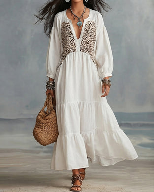 Bluse Leopardenmuster Langarm