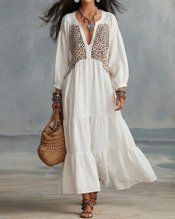 Bluse Leopardenmuster Langarm