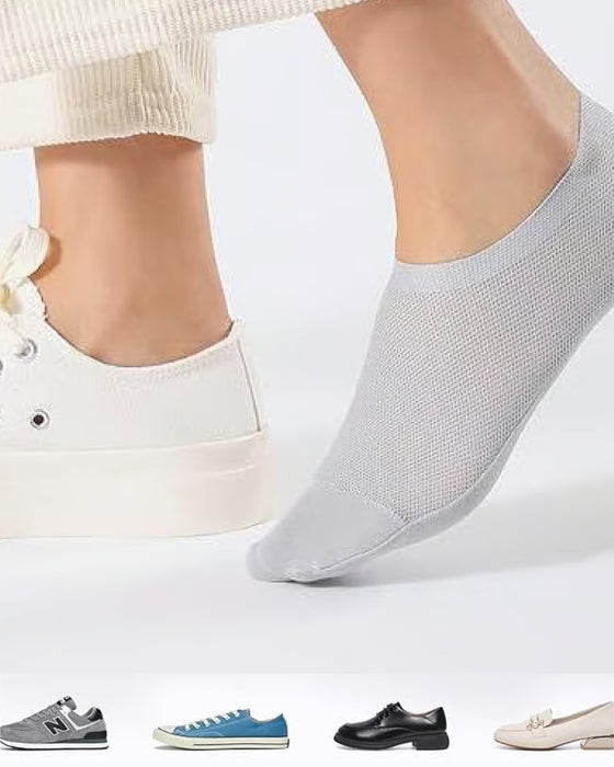 Ultradünne Linersocken rutschfest aus gekämmter Baumwolle, unsichtbare Socken