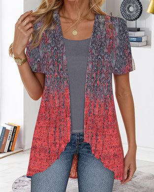 Bluse Fake Zweiteilig Kurzärmlig Unregelmäßig