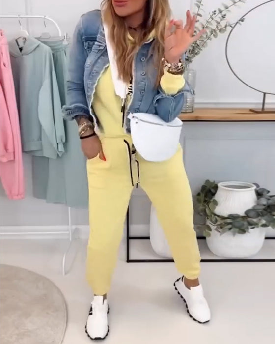 Zweiteiliger Anzug Street Style Sweatshirt Sport